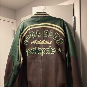 Pelle Pelle Green and Brown Varsity Jacket